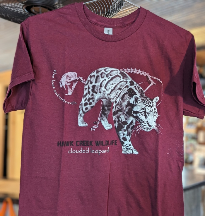 Clouded Leopard Tee - Maroon
