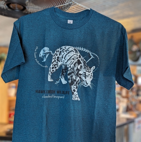 Clouded Leopard Tee - Midnight Teal