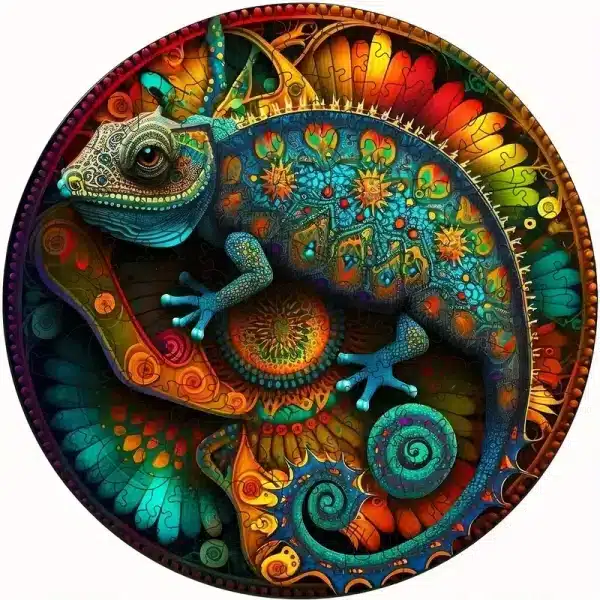 Puzzle - Chameleon w/Owl tag